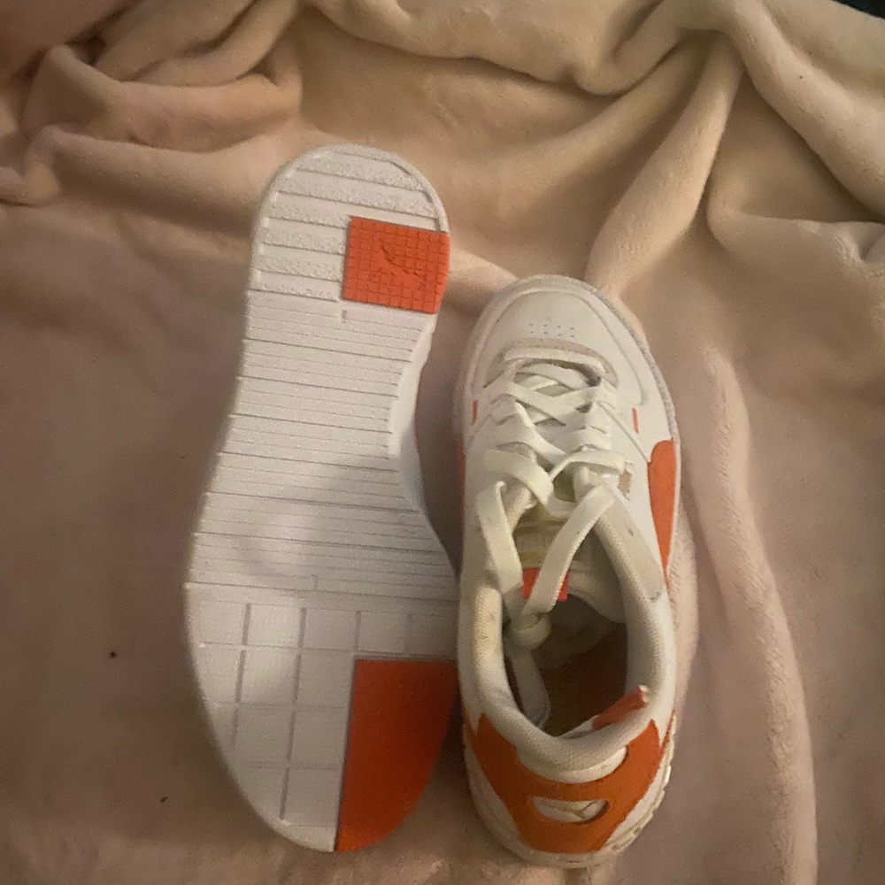 White and Orange Sneakers
